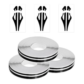 SYEYCW 3 Rolls Auto Pinstripe Tape, Black Waterproof Car Pinstriping Tape with 3 Sticker, 980cm PVC Car Pin Stripe Decal, Universal Auto Waistline Decal Decoration, for Musical Instrument, Vehicle