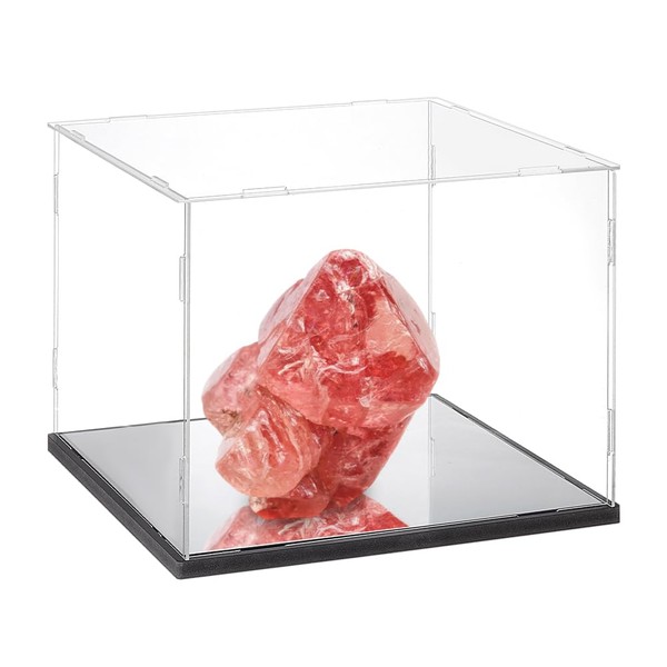 NBEADS Mirrored Clear Acrylic Box, Self-Assembly Collectibles Box Countertop Showcase