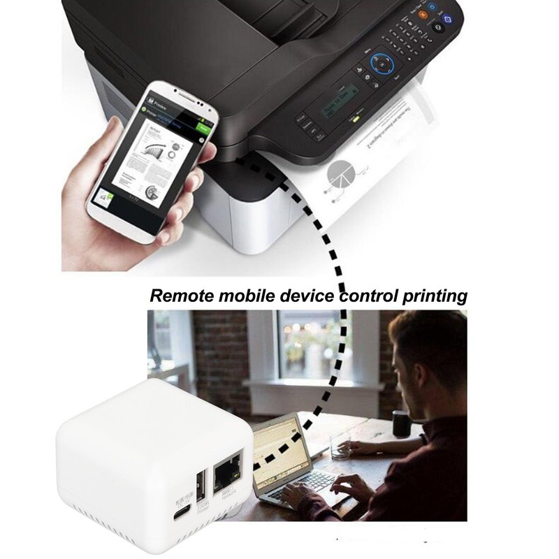 ciciglow USB 2.0 Network Print Server, LAN Print Sharing Server
