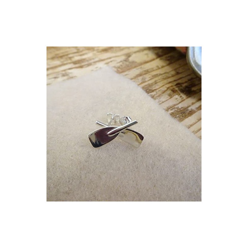 Sterling Silver Rowing Oars Stud Earrings