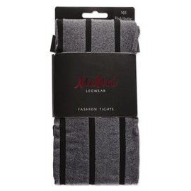 MeMoi Women's Linear Heather Opaque Nylon Tights Black Heather Medium/Large