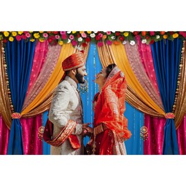 dnldliq 10x8ft Indian Traditional Backdrop Boho India Curtains Marigold Pooja Traditional Festival Diwali Photo Background Hindu Wedding Marriage Bridal Shower Holi Decor Banners Photo Booth Props