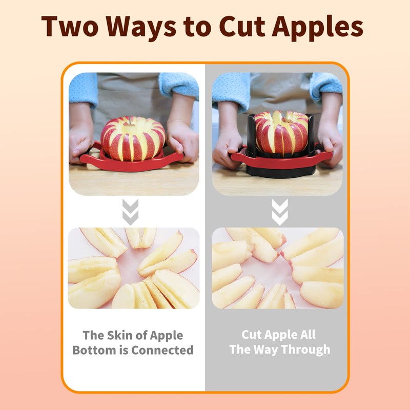 OOKUU Apple Slicer and Corer, [Large Size] 16-Blade Heavy Duty