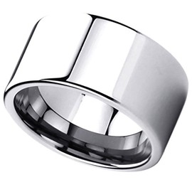 DoubleAccent 12mm Titanium Wedding Bands Wedding Bands Promise Rings Flat Top Wide Men's Comfort Fit Ring