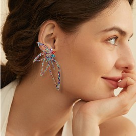 Stocking Stuffers Holiday Outfits for Women 2024 Butterfly Earrings for Women Gold Butterfly Earrings Long Tassel Earrings Rhinestone Dangle Earrings Butterfly Hoop Earrings Jewelry Gifts