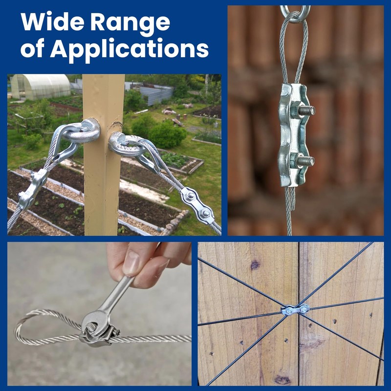 ZIUZI 12 Pcs M3 Stainless Steel Duplex Wire Rope Clip,