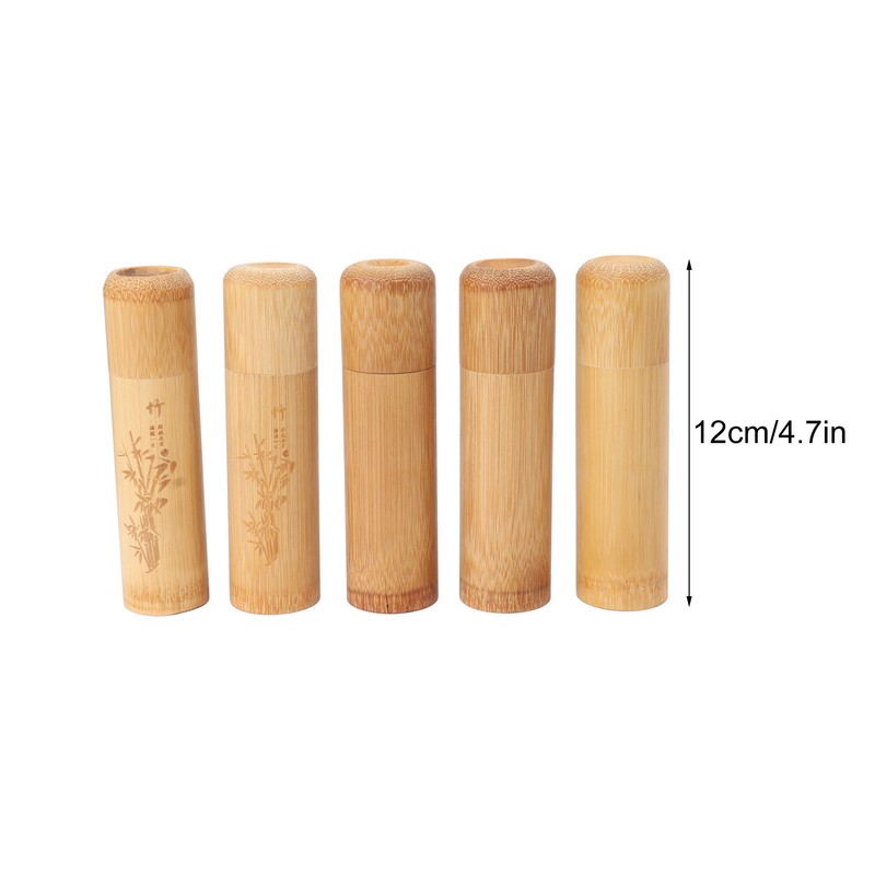 5pcs 12cm Length Travel Bamboo Tea Canister Tea Storage Container
