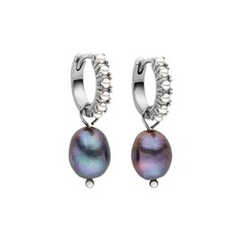 Purelei® - Pearly Women's Hoop Earrings - Stainless Steel 18K Gold-Plated / Rose / Silver - With Shimmering Keshi Beads & Glass Beads - Earrings Diameter 15 mm - Jewellery Unique Pieces, Stainless