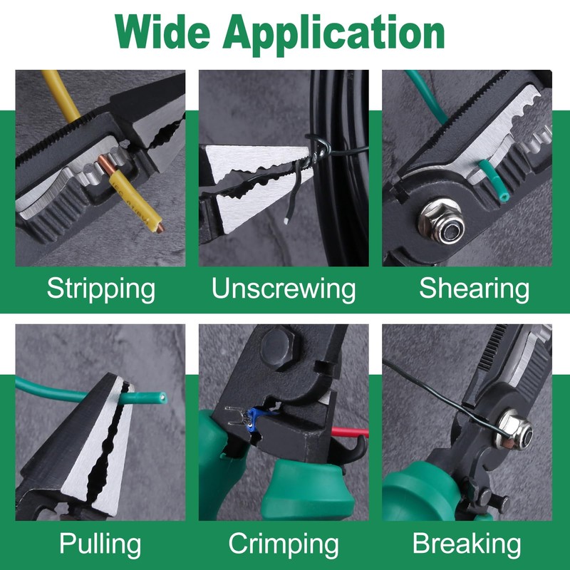 INJOYTEC Electrical Work Pliers, 6-in-1 Multi-functional Pliers for Electrical Work,