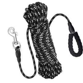 Long Training Leash for Dog, 10m/32.8ft Dog Training-Lead with Reflective Tape and Soft Handle for Hiking, Camping, Walking