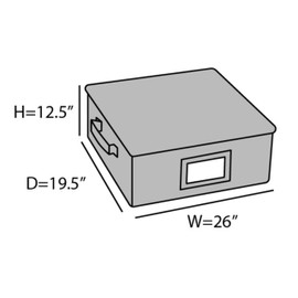 Covermates Keepsakes China Cups and Coffee Mugs Storage Box - Stackable, Reinforced Handles, China Storage, Grey Heather