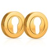 XFORT® 2 Pack Euro Escutcheons Polished Brass, Escutcheon Keyhole Cover,