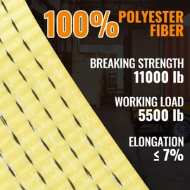 VICBAS Ratchet Straps 2" x 26' Heavy Duty Ratchet Straps with Steel Handles,Cargo Strap Ratcheting Used for Truck Transportation, Cargo Fixation and Moving.Yellow 4 Pack