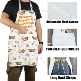 CENWA Stressed Blessed & Sourdough Obsessed Bread Baking Apron Baker Gift Kitchen Decor Bread Lover Gifts (Sourdough Obsessed CA)