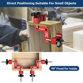 90 Degree Positioning Angle, Preciva Right Angle Clamps Made of Aluminium Alloy 2-Piece Right Angle Tensioner Fixing Aid for Screwing or Gluing at 90° Carpenter's Angle for DIY