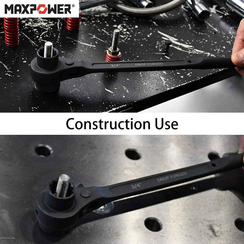 MAXPOWER 2PCS Scaffold Wrench Set, Dual Socket Scaffold 7/8 inch