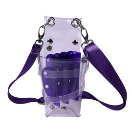 ENN LLC Transparent Clear Scissor Case 7 Storage Lightweight Shoulder Sits for Hairdresser Trimmer (Purple)