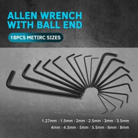 LOZAGU 36-Piece Hex Key Allen Wrench Set with Ball End - SAE/Metric Sizes and 2 Storage Cases (36-Piece)