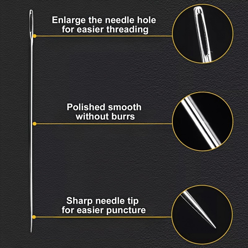 7 Pack 10"/12" Upholstery Needle and Stroage Tube, Large Sewing
