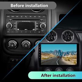 EagleNav 10.1 Inch Car Stereo Radio for Jeep Patriot Compass 2010-2016 Android 13 Car Radio 2GB+32GB CarPlay Android Auto Mirror Link GPS Sat Nav BT WiFi USB DAB GPS Navigation Car Audio FM Radio