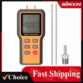 디지털압력계 디지털 압력계 ℃ 전환 12 압력 단위 LCD 디스플레이 온도 파이프 측정 Digital Pressure Gauge with ℃ Conversion, 12 Pressure Units, LCD Display, Temperature Measurement [Orange]