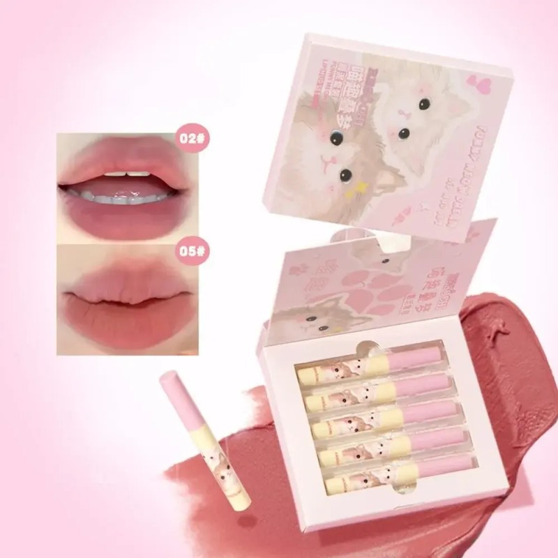 Set De Pintalabios Lip Mud, Caja Para Labios Con Polvo,