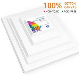 GOTIDEAL Canvas for Painting -18 Pack, Multi Pack 4x4, 5x7, 8x10, 9x12,11x14 Canvas Boards for Painting, Primed White Blank Artist Canvas Variety Pack for Acrylic, Oil Paint, Watercolor, Gouache