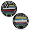 3D Thin Red Line Fire Rescue Challenge Coin EMS Police