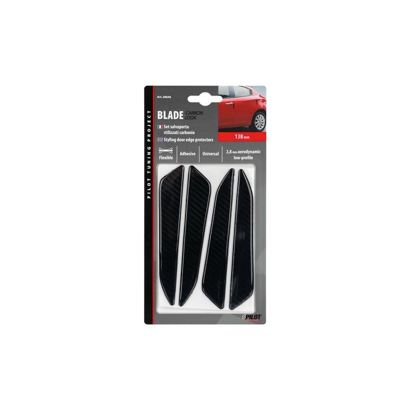 Blade, 4 x Door Edge Protectors - Carbon Look