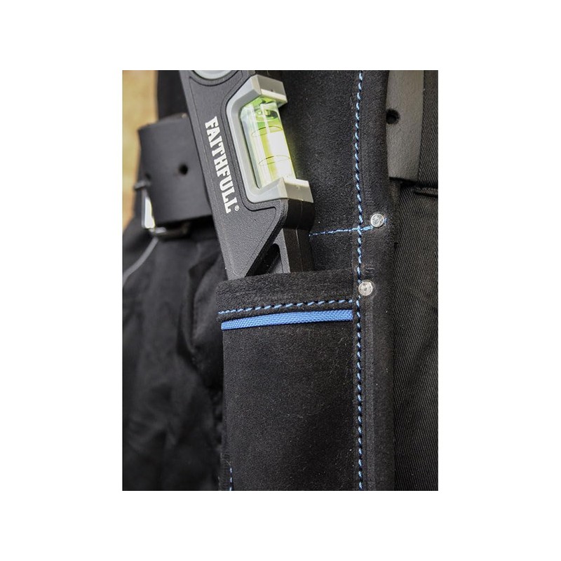 Faithfull Black Suede Leather Scaffold Level Holder for Tool Belt