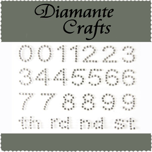 Clear Numbers Diamante Vajazzle Rhinestone Gems - created exclusively for Diamante Crafts