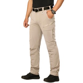 NAVEKULL Men's Lightweight Tactical Pants Quick Dry Work Cargo Pants for Men Hiking Outdoor Pants Stretch Summer Fishing Mountain Military Trousers with Zipper Pockets