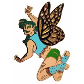 Pinsanity Fairy Pin Up Boy Enamel Lapel Pin