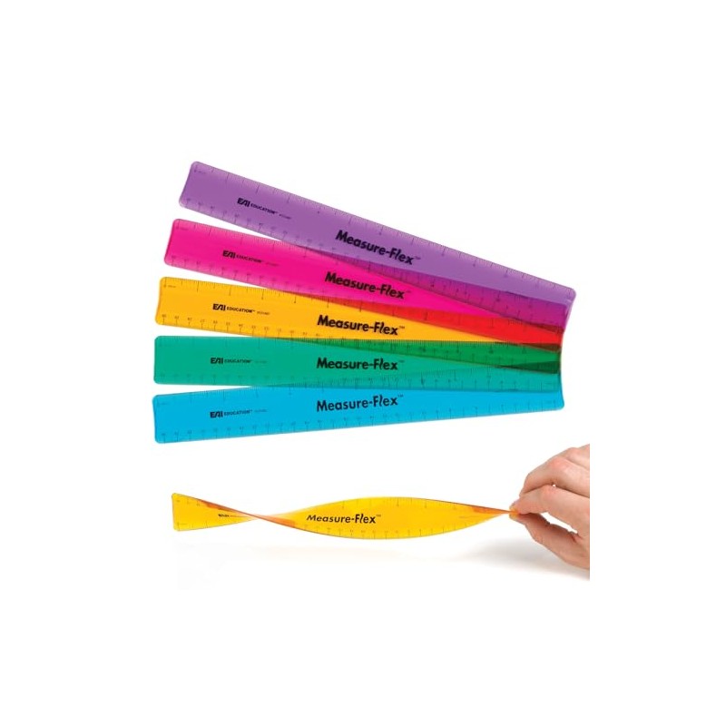 EAI Education 12" Measure-Flex® Ruler: Assorted Colors - Set of