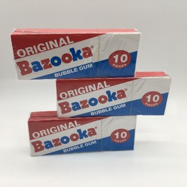 3X Throwback Original Bazooka Bubblegum 10 Pieces Pack American Bubble Gum