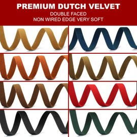 Jeuhoue Black Velvet Ribbon Double Faced, 1-1/2 Inch x 20Yd, Great for Christmas, Wedding Decoration, Gift Wrapping and Christmas Tree Ornaments (Black 1-1/2")