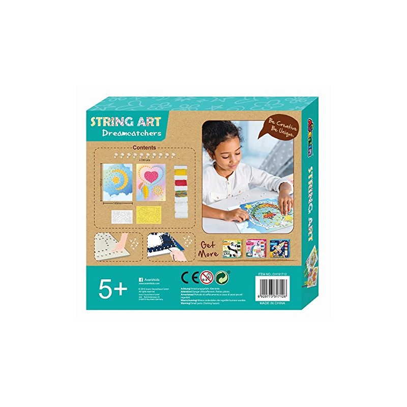 Avenir 6301712 Thread Art, Dream Catcher, Craft Set for Children,