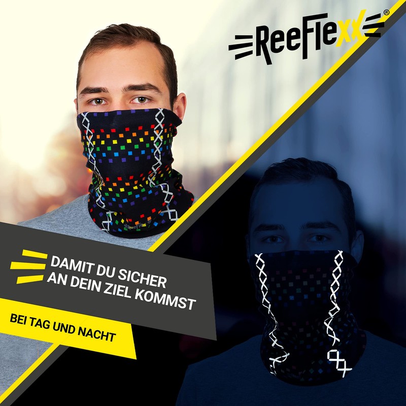 REEFLEXX Loop, Multifunctional Scarf, Printed and Breathable with Reflectors, for