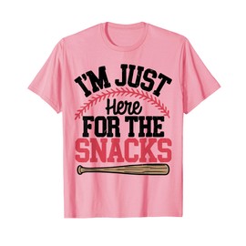 Im Just Here For The Snacks Baseball Toddler Sister Girl Kid T-Shirt