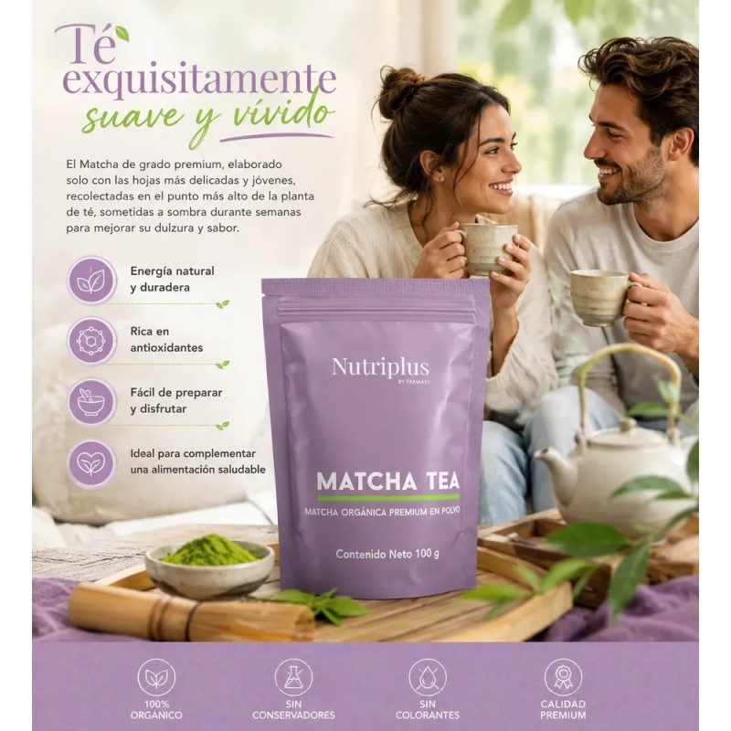 Matcha Tea: Matcha Orgánica Premium En Polvo 100g Farmasi