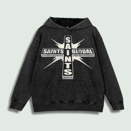 Saints Global Cross Graphic Hoodie 100% Cotton US Warehouse 6 ColorsColor: Black, Size: Xl