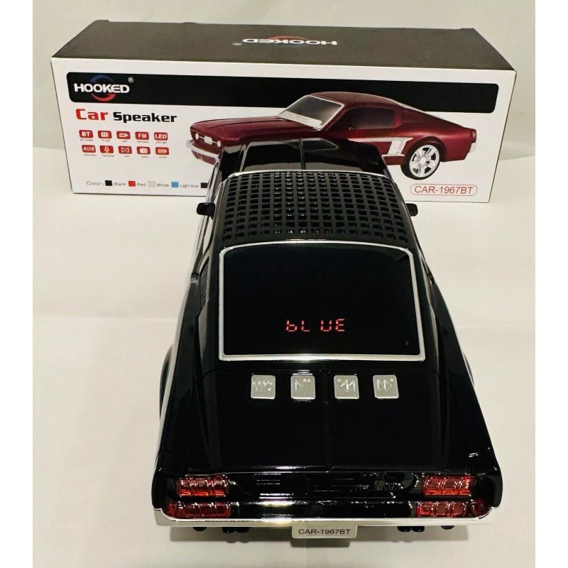 Hooked Ford Mustang 1967 Black Speaker BT Indoor/Outdoor Portable USB
