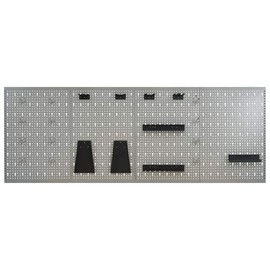 Unfade Memory Pegboard Organizer Unit, Garage Storage Panels, Wall-Mounted Steel Horizontal Toolboard 4 pcs 15.7"x22.8"