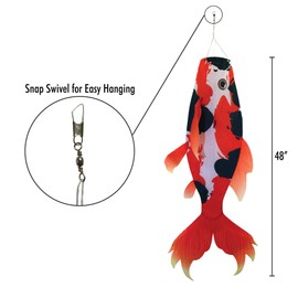 In the Breeze 5117 Realistic Fish Windsock-Hanging Outdoor Decoration, 48 Inches, 48" Red Koi