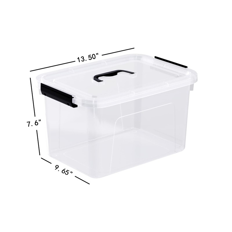 Uumitty 4 Pack 10.5 Quart Clear Storage Box, Plastic Storage