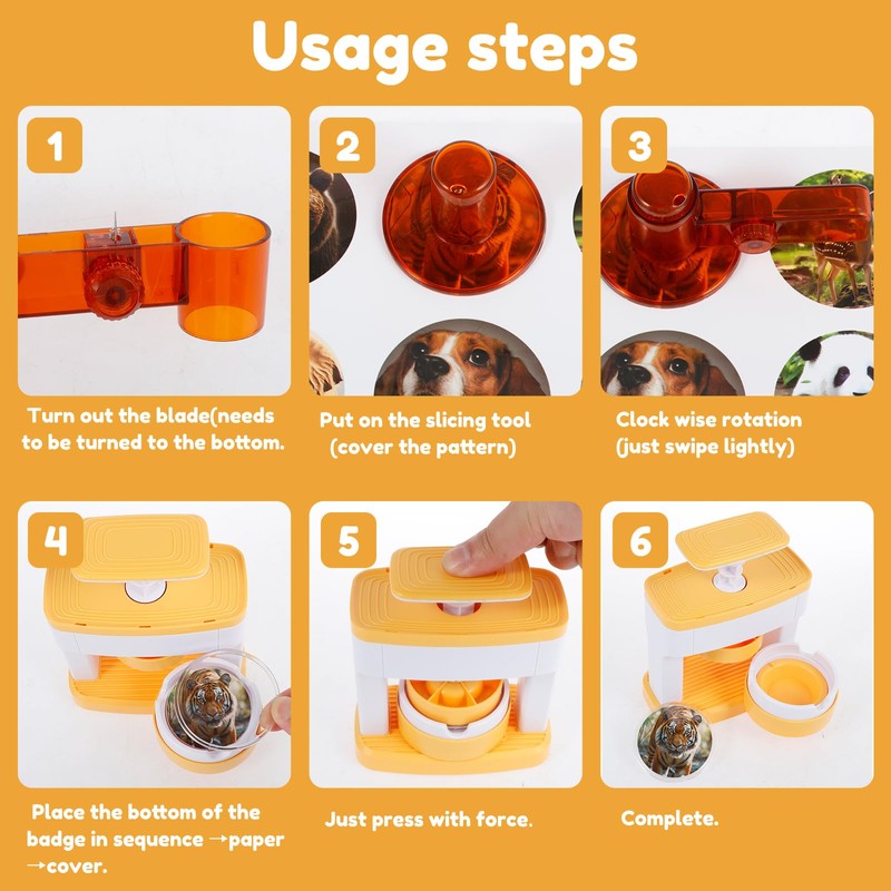 FwQoFvk Badge Maker - Solid Pin Press Machine - Portable