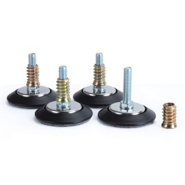 HOTTARGET Furniture Levelers - Adjustable Leveling Legs for Tables Chairs Cabinets Felt Pads Included (4, D64mm Black)