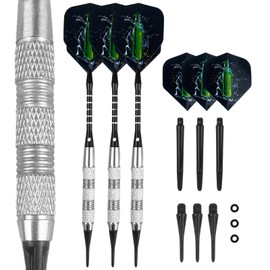 XWGKLN Soft tip Darts Set 19g - Professional Darts Plastic Tip with Brass Barrel Aluminum Shafts Soft Tips for Electronic Dartboard Professional Dart 3 Pcs