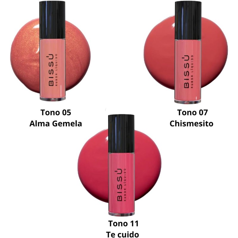 Set Rubor Líquido Bissú Tono 05 Alma Gemela 3 pzas