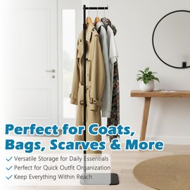 Verssure Adjustable Small Clothing Rack, Metal Coat Rack Freestanding Black